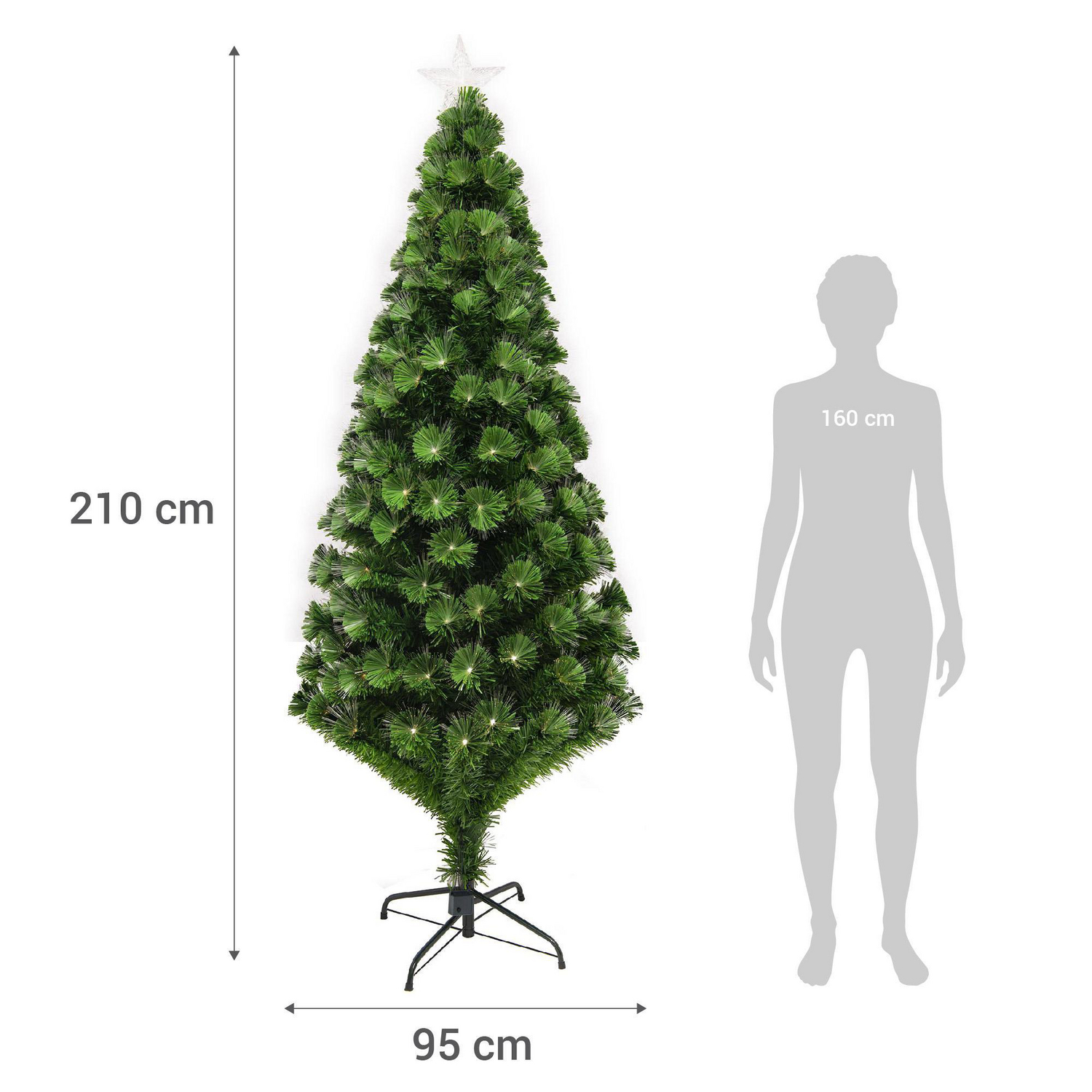 Árbol De Navidad Pequeño De Fibra óptica De 5 Pies Preiluminado, 180