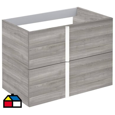 Mueble de bao 80 onix + 2 cajones gris