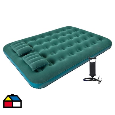 Combo colchn inflable doble+ 2 almohada + inflador