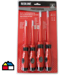 REDLINE - Set atornilladores con tester paleta/cruz 5 y 6 mm