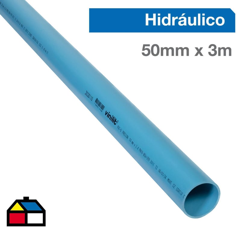 VINILIT - Tubo PVC-P 50mm x 3m PN-10 Cementar