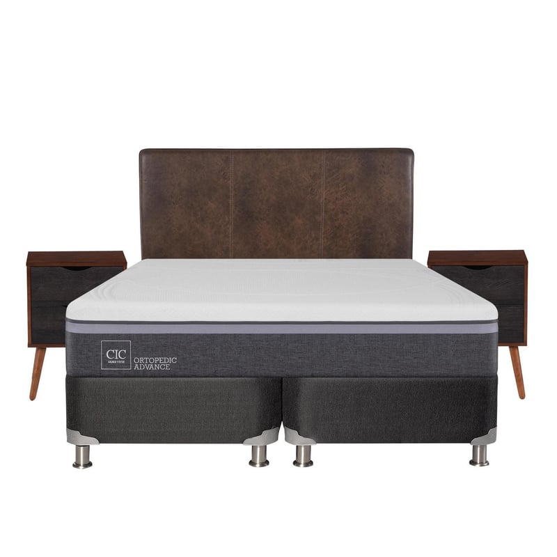 CIC - Box spring ortopedic advance b5 black king + muebles