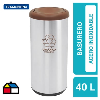 Basurero reciclaje 40 litros marrn