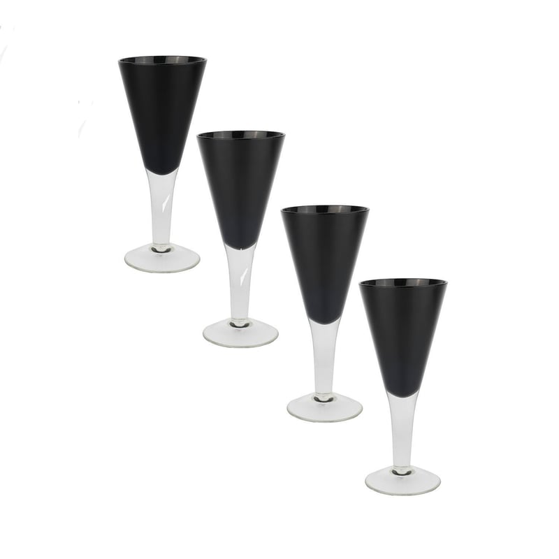 DECOEXPRESS_MC - Set copas de vidrio 360 ml negro 4 unidades