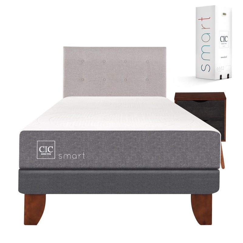 CIC - Cama europea smart 1.5 plazas + muebles