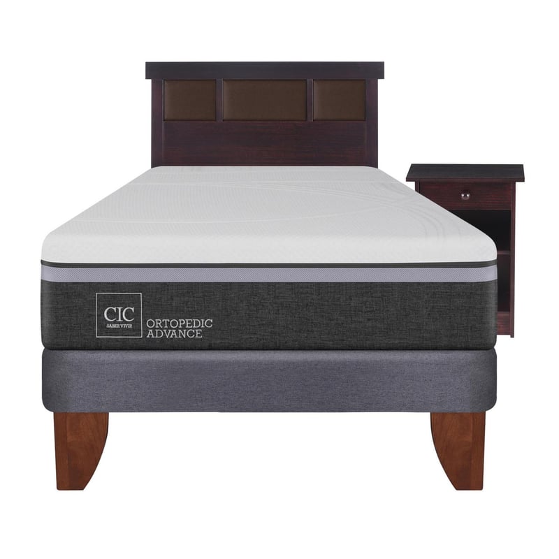 CIC - Cama europea ortopedic advance 1.5 plazas + muebles