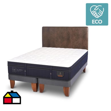 Cama europea super premium king + respaldo