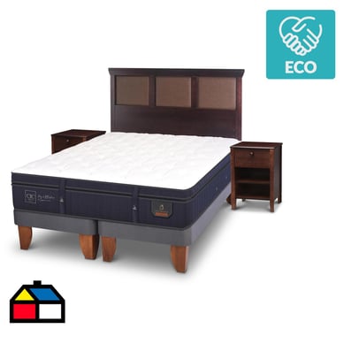 Cama europea super premium king + muebles