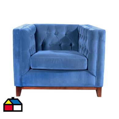 Sofa Roma 1 Cuerpo Velvet Azul