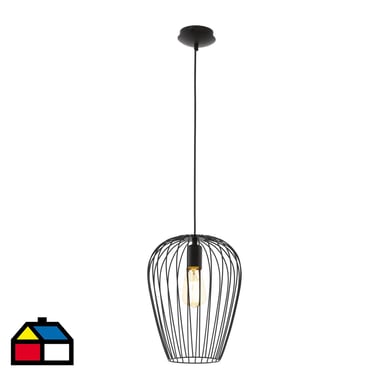 Lmpara colgante acero negro E27 1X60W