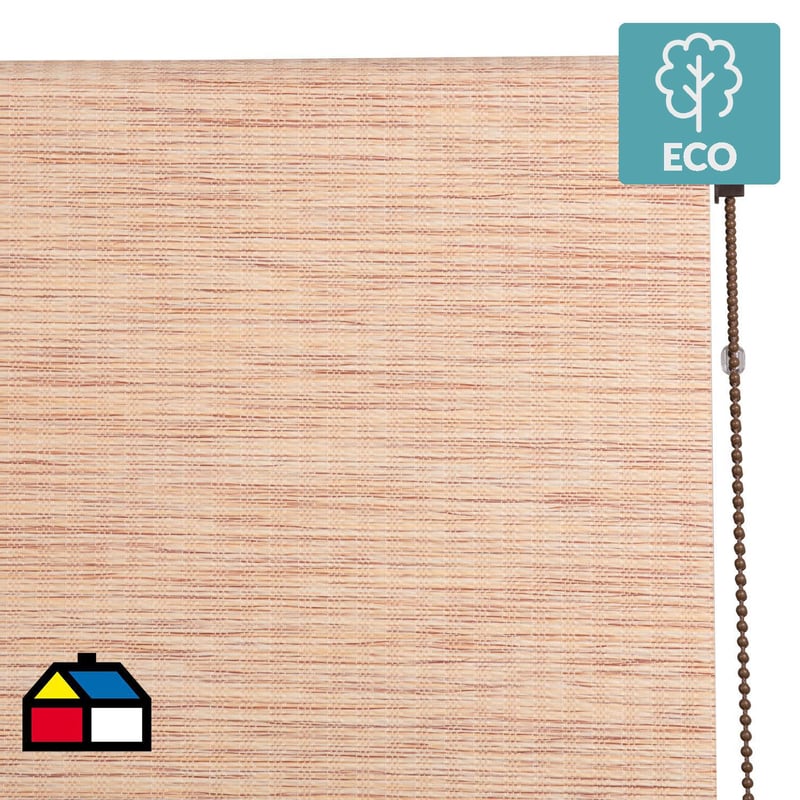 JUST HOME COLLECTION - Roller Bambú Rojizo Ancho 60a100cm Alto 136a150cm