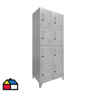 Lockers 8 puertas cuadruple 166x83x45 cm acero