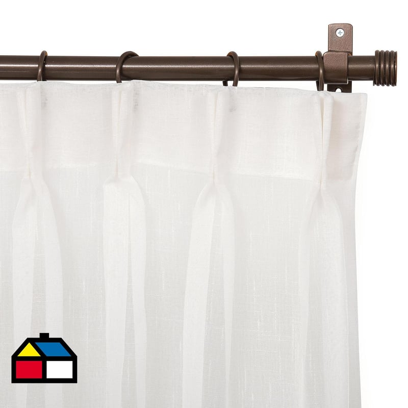 JUST HOME COLLECTION - Cortinas de Telas Modelo Velo Gaza Color Crudo Con Instalación Y Barra Incluido Con Medidas en Ancho Entre 75 CM A 240