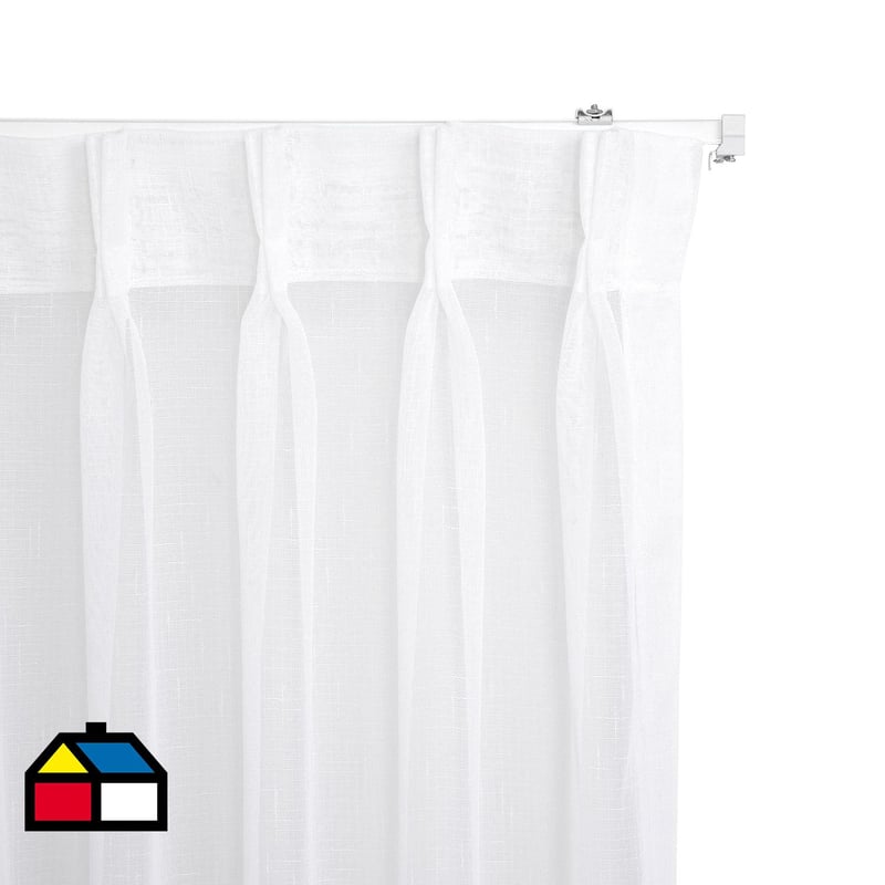 JUST HOME COLLECTION - Cortinas de Telas Modelo Velo Gaza Color Blanco Con Instalación Y Riel Incluido Con Medidas en Ancho Entre 261 CMS A 320