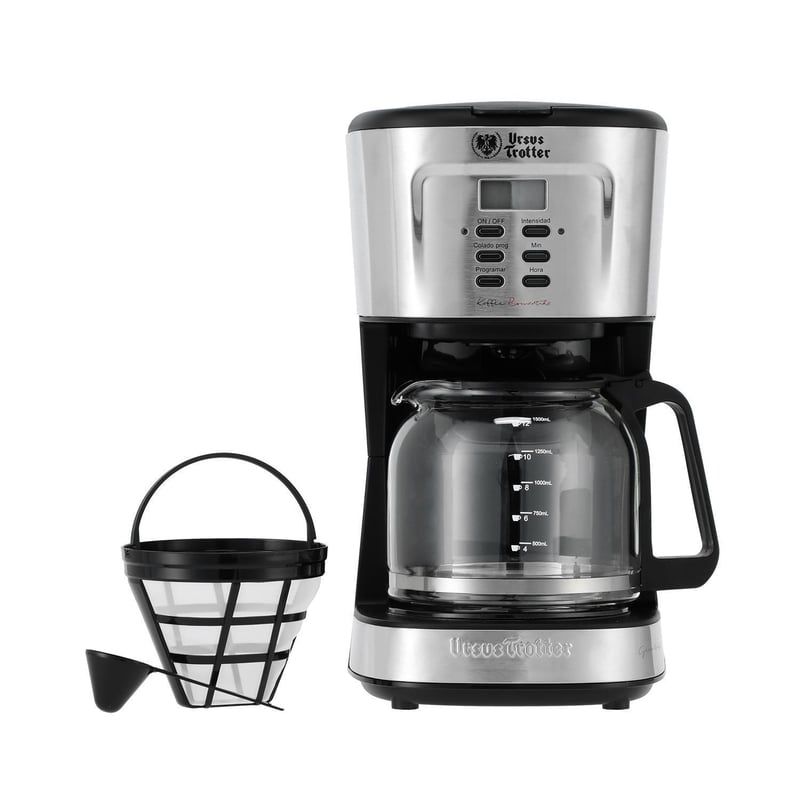 URSUS TROTTER - Cafetera Eléctrica Programable 1.5 l 850 W Plateado