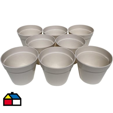 Set 8 Maceteros Biodegradables Redondos 8 blanco