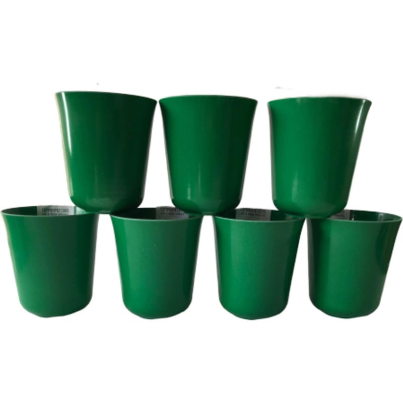 DECOGREEN - Set 7 Maceteros Biodegradables Flores 7 verde