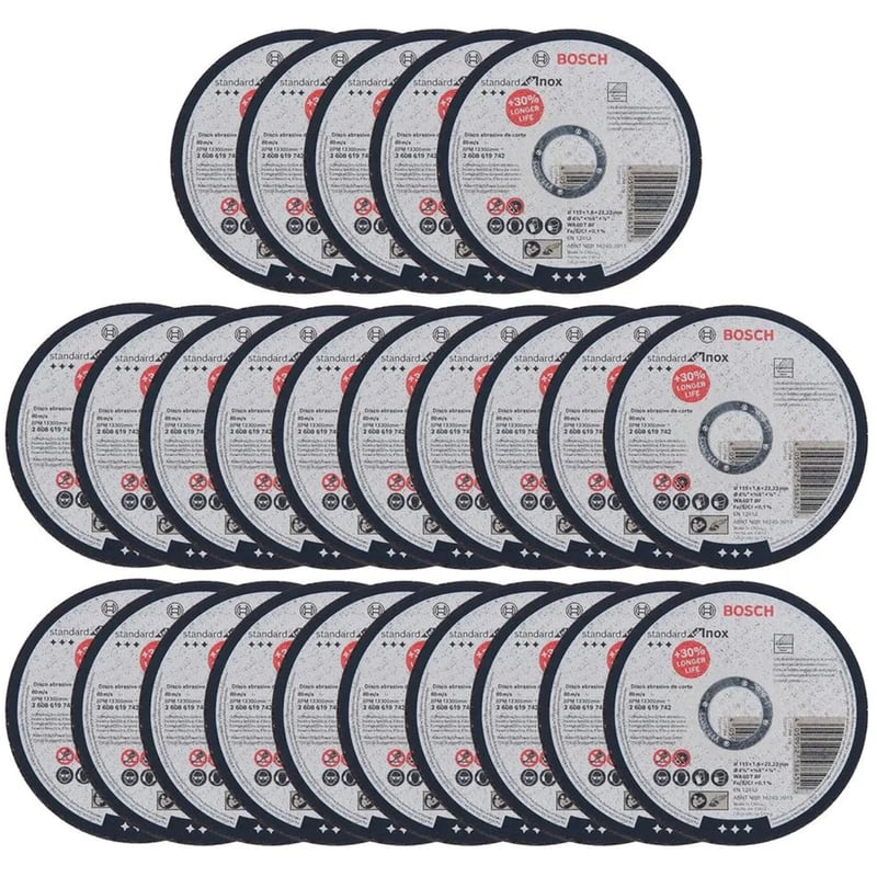Kit De 24 Discos De Corte Fino Para Acero Inoxidable Norton De 4,1/2