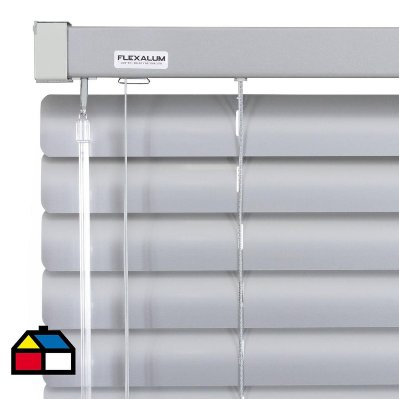 FLEXALUM - Persiana Aluminio Plata Ancho 171a180cm Alto 191a200cm