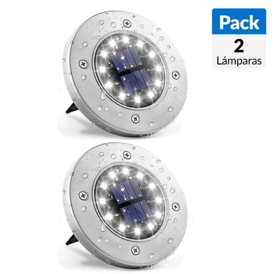 Pack 2 Estacas Solares Piso 12 Led