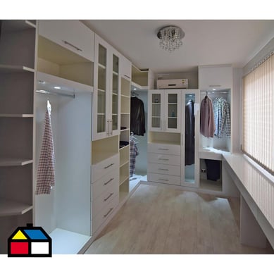 Walk In Closet Color Blanco 160cm de Largo 55cm de Fondo 240cm de Alto