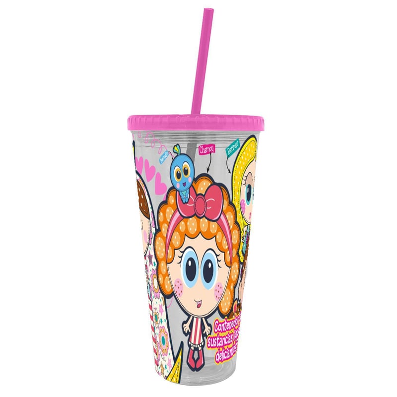 PRONOBEL - Vaso con tapa y bombilla distroller