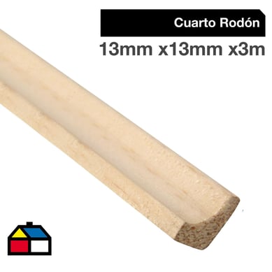 Moldura 1/2 Caa Madera Pino amarillo 13 mm 13x3 m