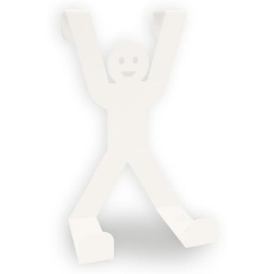 Percha para puerta 9x15x4,5 cm acero blanca