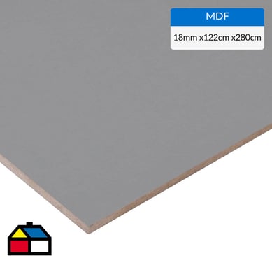 MDF 18 mm de 122x280 cm grafito melasek alto brillo