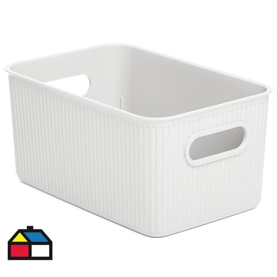 Cesta ordenacin M 27x13x18 cm blanco polipropileno.