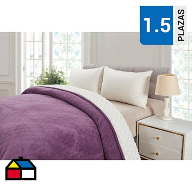 Cobertor coral lila 1.5 plazas