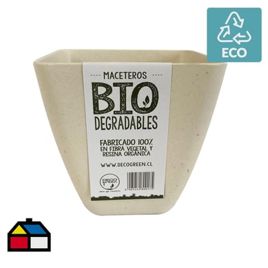 Macetero Biodegradable Cuadrada Blanca