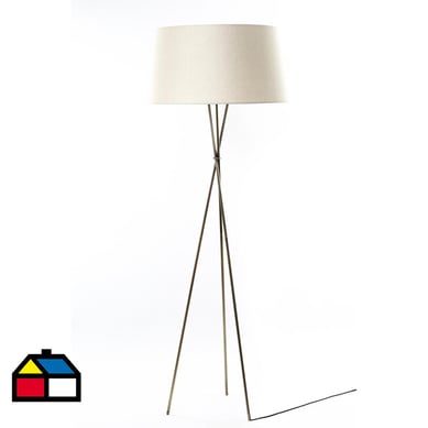 Lmpara de pie tripode 165 cm bronce 1 luz E27 40W.