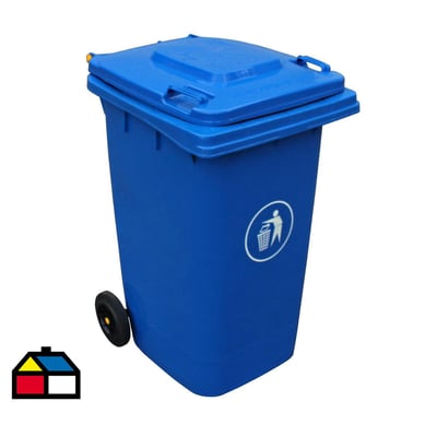 Basurero Contenedor basura 240 L 2 ruedas azul