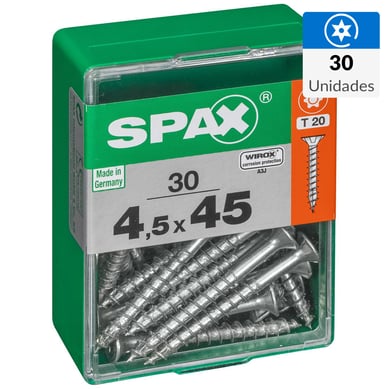 Tornillo spax cabeza plana torx wirox 4,5x45 30Pz