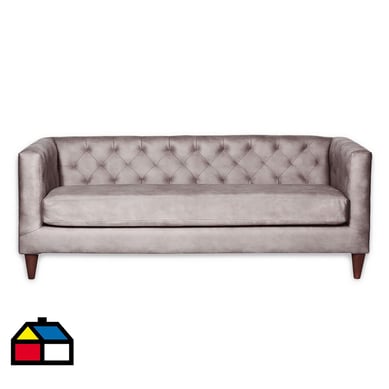 Sofa Brescia 3C Cuero Kentucky Gris