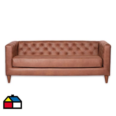 Sofa Brescia 3C Cuero Kentucky Tabaco