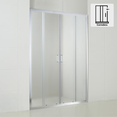 Mampara corredera rectangular 130x198 cm vidrio templado