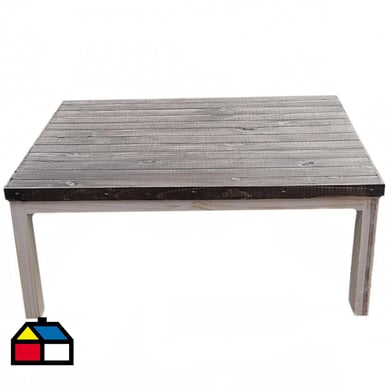 Mesa de centro 100x100x40 cm blanco/caf