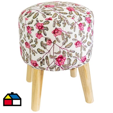 Pouf 36x45 cm blanco estampado