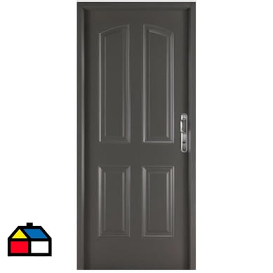 Kit puerta acero 4panel gris 90x200 izquierda