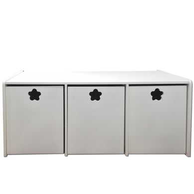 Juguetera 3 Cajn Flor 120x50x50 cm Blanco