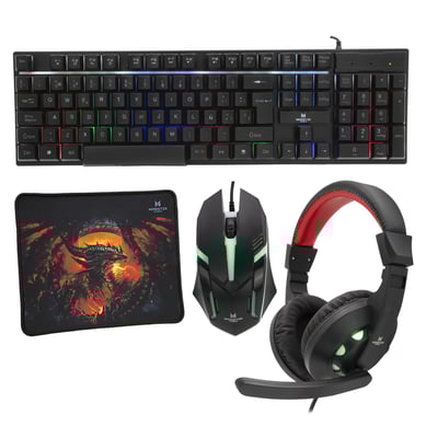 Kit gamer 4 en 1 (Teclado + Mouse + Pad + Audifonos)