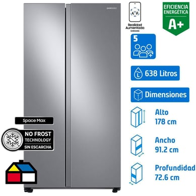 Refrigerador side by side 638 litros inox.