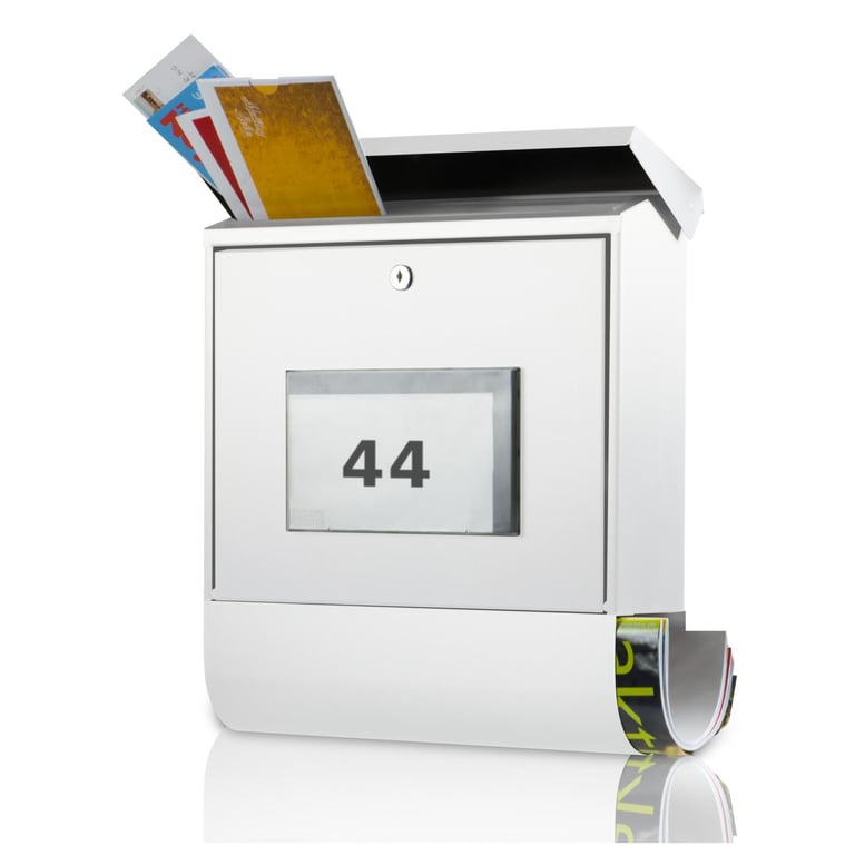 Buzon galvanizado con numero de casa con iluminacion Blanco