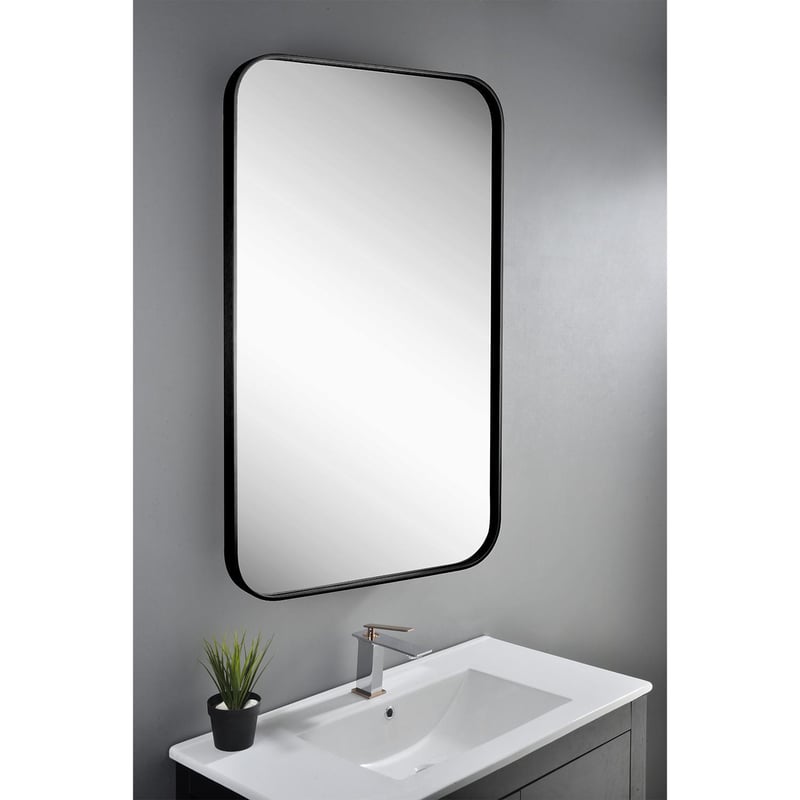 KLIPEN - Espejo rectangular 1000x600mm marco de aluminio, negro mate
