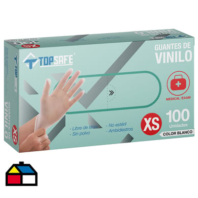 Guantes desechables de vinilo talla L caja x 100 unidades