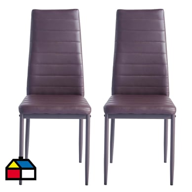 Set de 2 sillas PVC caf