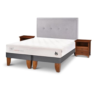 Cama europea Cocopedic 2 plazas  + Muebles