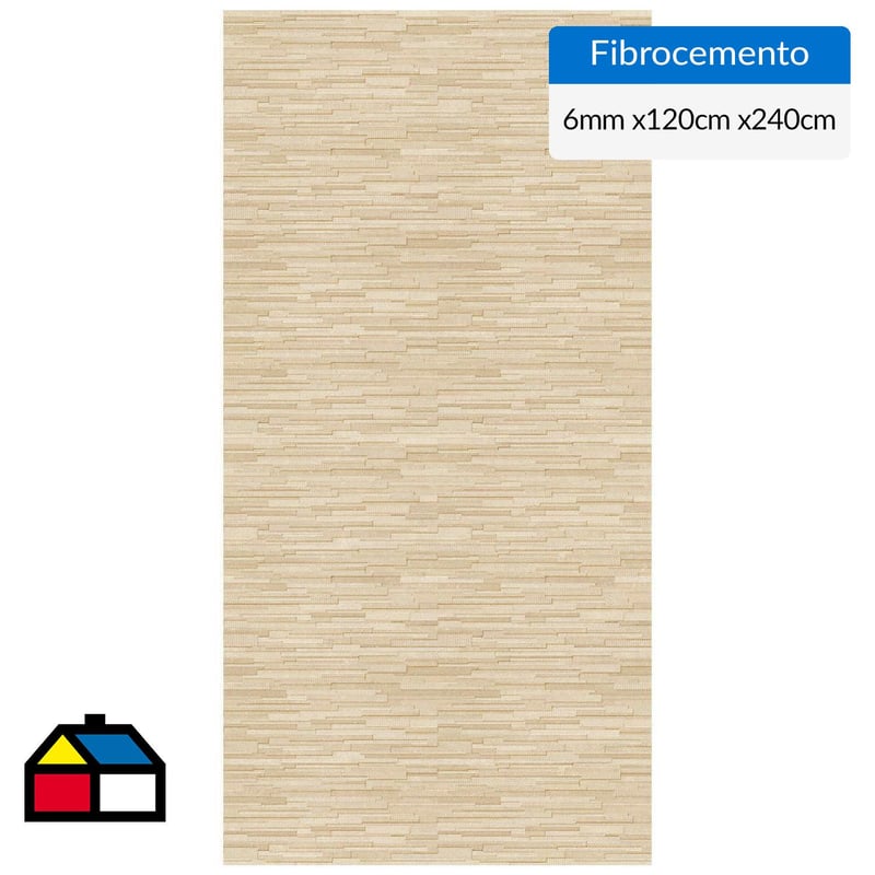 Set 3 Fibrocemento Simplísima 6 mm 120x240 cm Caliza Crema | Sodimac ...